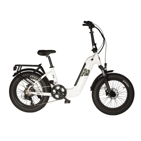 VELOMARCHE 9.3 FAT BIKE N-VER 6 VELOCITÀ WHITE 250w 48v  VELONVER6